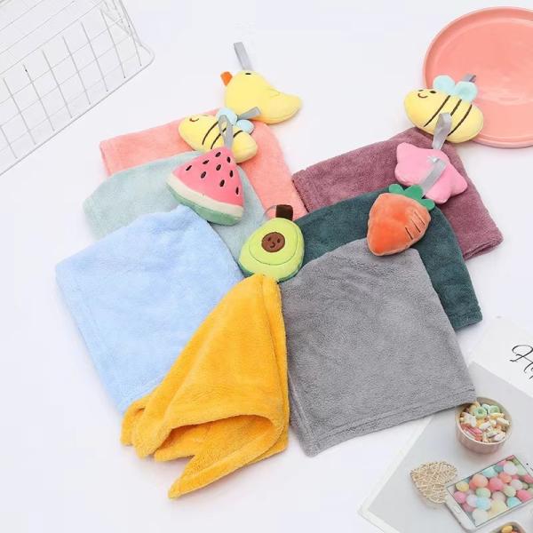 Bathroom Microfiber Cartoon Printed Hand Towel Children