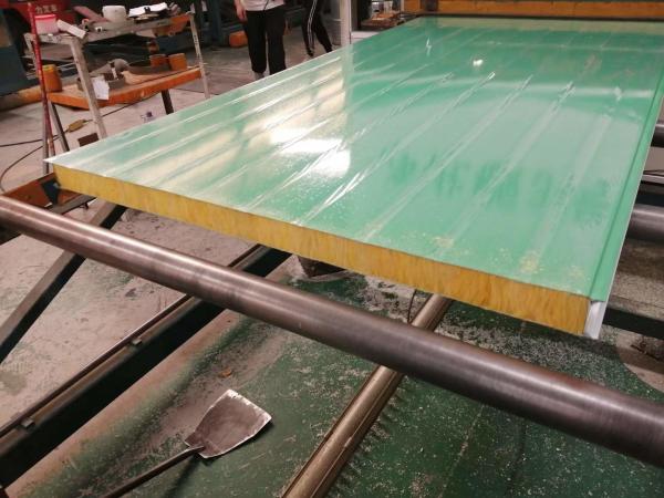 Insulation Glass Wool Foam Sandwich Wall Panel Lotus Green Color