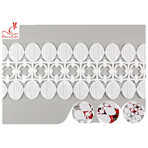 Полиэстер вышил шнурку гипюра расстворимому в воде/выпушке шнурка Пом Пом