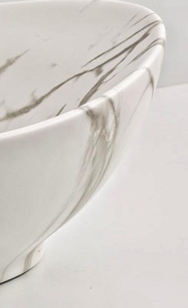 Luxurious Household Marble Effect Countertop Basin 600mm Countertop Basin