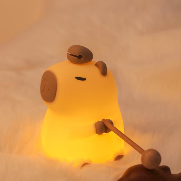 カリキュラム カピバラ 夜光 タップ制御 1200mAh 充電式 寝具 夜光 7色可変