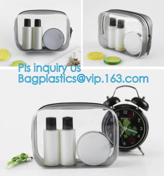 transparent pvc easy take away travel use toothbrush bag, printed zipper PVC Travel Bag For Toothbrush, travel pvc toile