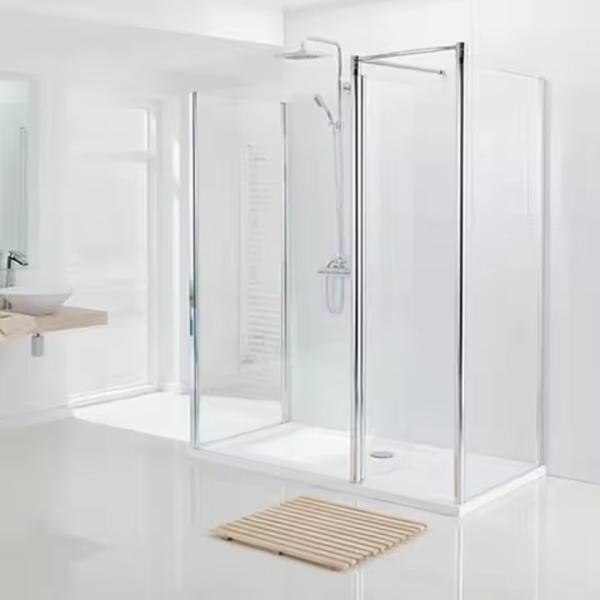 Customized Aluminum Interior Bathroom Partition with 1.4mm Profile Thickness and Frosted Glass
