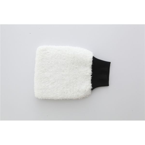 white color microfiber plush car cleaning detailing house cleaning wash mitts/gloves