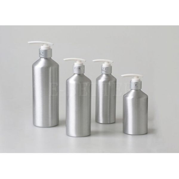 Пустая серебряная алюминиевая косметическая повторно использованная бутылка с насосом 500мл лосьона
