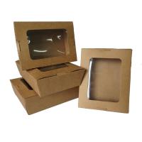 Boîte faite sur commande de papier de Logo Food Container Box Disposable emballage avec la fenêtre