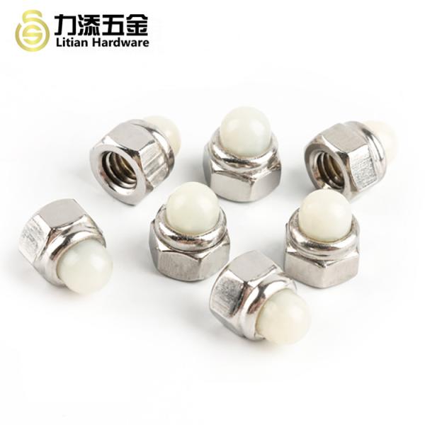 Rubber Hex Stainless Steel Cap Nuts Nature Color GB/T19001 Approved  DIN1587