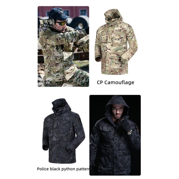 ODM Military Winter Coat Men Windbreaker Hood Fiber Polyester