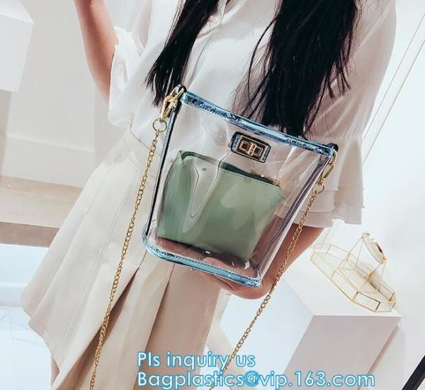waterproof promotional clear tote pvc handle shopping bag, PVC mat waterproof reusable tote shopping bags, summer soft p