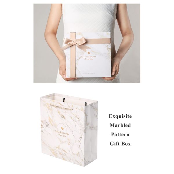 21*21*9cm Marble Texture Rigid Paper Gift Box , Lift Off Lid Box For Wedding Favor