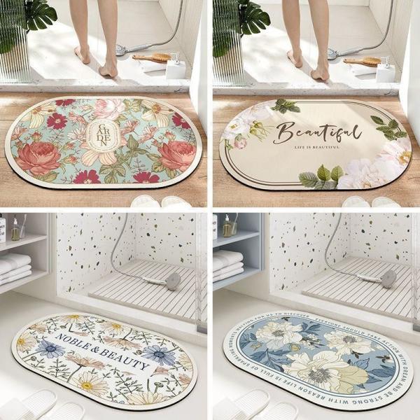 MACHINE MADE Diatomite Bath Mats Soft Anti Slip Diatomaceous Earth Bathroom Rugs Mats