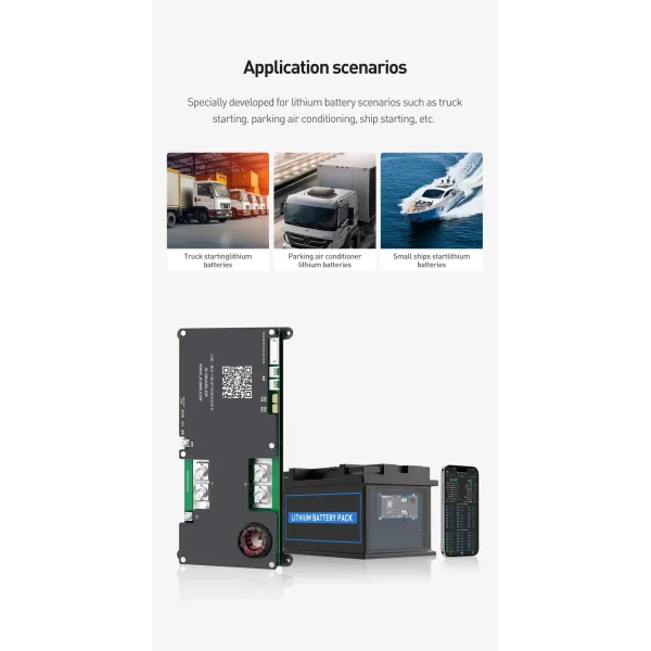 Smart BMS LiFePO4 4s 12V BMS LiFePO4 8s 24V 100A 150A for Car Starting Truck Lithium Battery