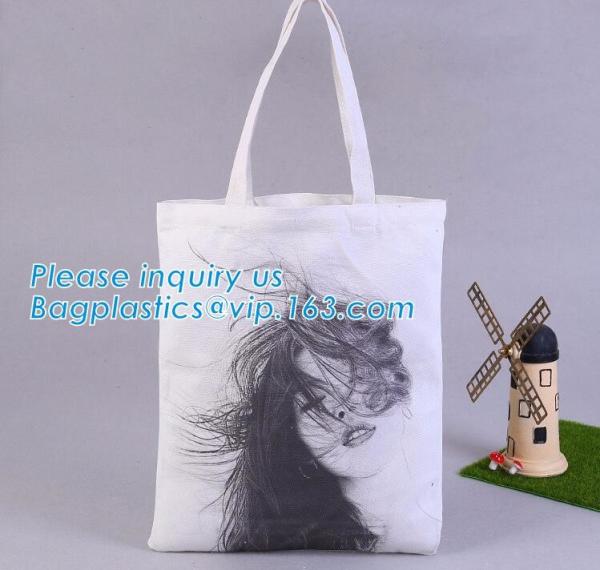 Custom Printed Organic shopping small tote drawstring cotton canvas bag,Eco-friendly printed grocery canvas shopping bag