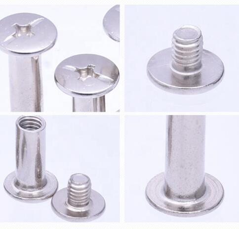 M6x30 Size Cross Head Screw Brass Aluminum Book Binding Male And Female Chicago Screw