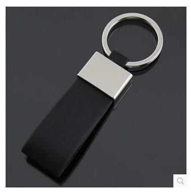 Rust Resistance Keychain And Lanyard Pu Leather Keychain With Metal Trim
