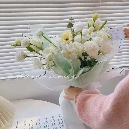 Papel de embrulho de flores congelado com linhas onduladas Embalagem de presente Embalagem de presente à prova d'água