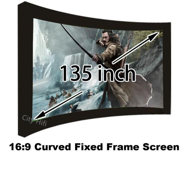 Great Design 135 Curved Fixed Frame DIY Projector Screens 16 To 9 With 80mm Black Velevt