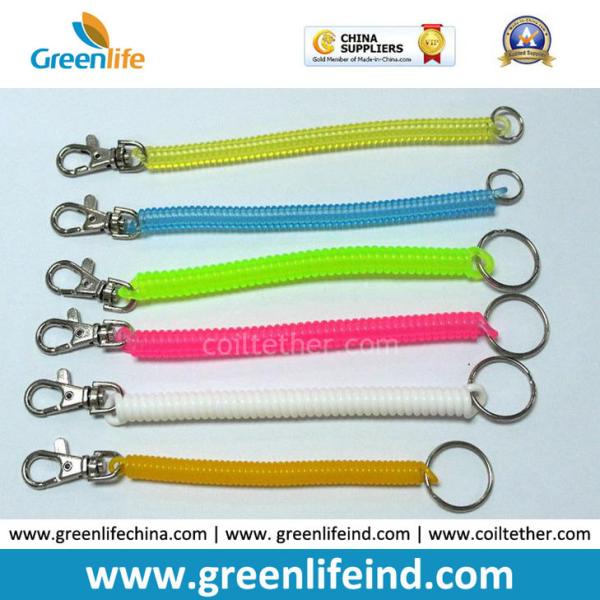 Various Fashion Colors Plastic Spiral Spring Key Chain/Strap