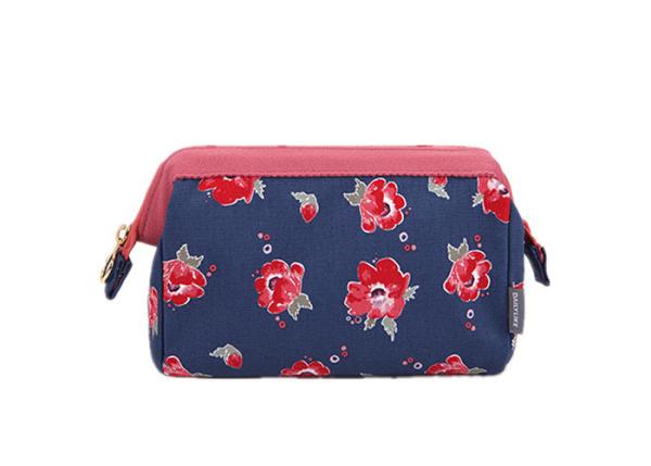 Flower Printed Makeup Pouch Organizer / Makeup Travel Case Organic Cotton