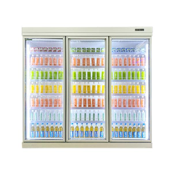 Display de porte verticale de verre congélateur réfrigérateur commercial de supermarché