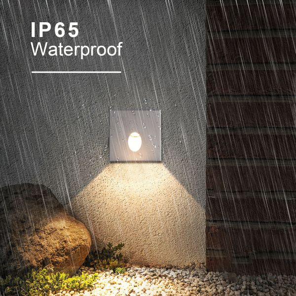 Умный светодиодный настенный светильник IP65 Алюминиевый корпус квадратная форма DC 24v 1w 2w 3w светодиодный лестничный свет для коридора