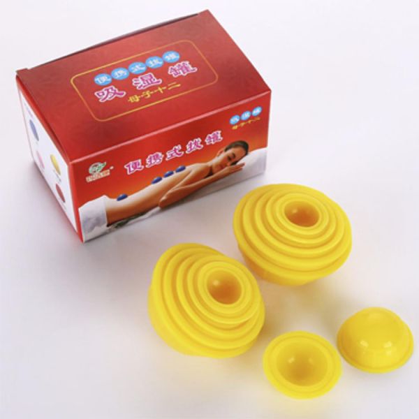 Source Cupping Professional Silicon Hijama Cupping Set Face Silicone Cups Set of 12pcs