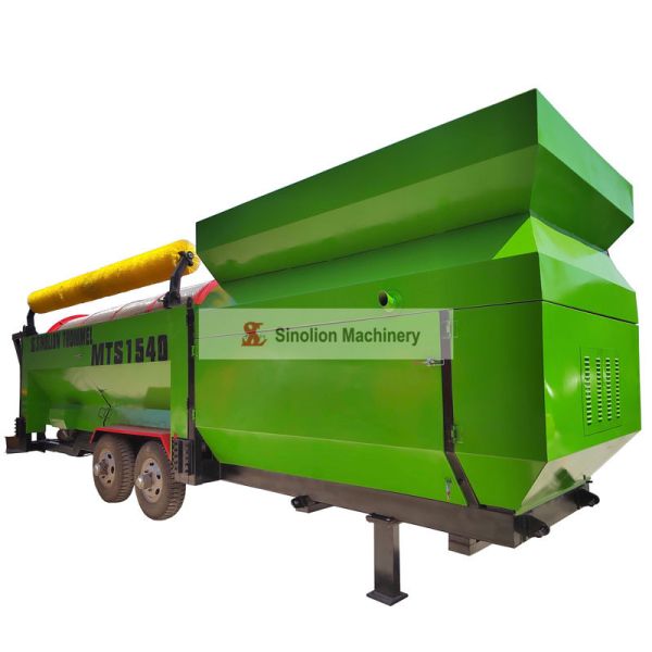 Mobile Soil Trommel Sieve Portable Rotary Drum Machine with 5600x2015x2010mm Dimensions