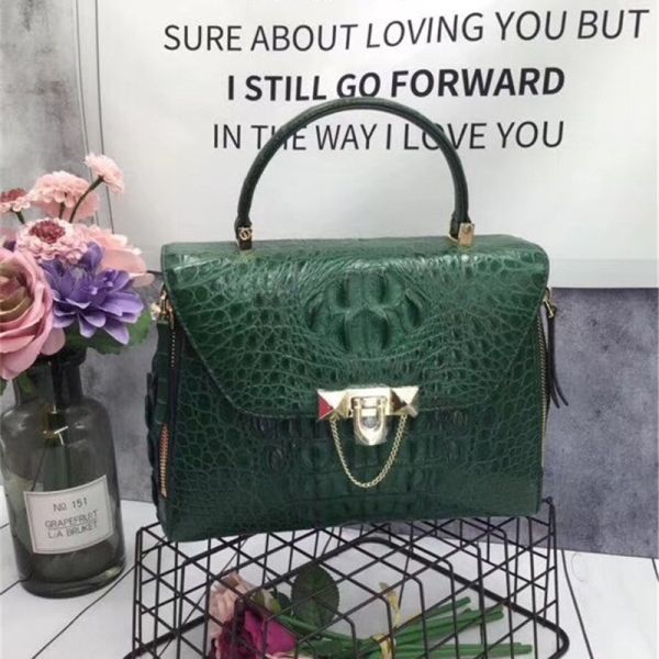 Exotic Genuine Crocodile Skin Woman Orange Purse Authentic Alligator Leather Lady Handbag Female Crossbody Shoulder Bag