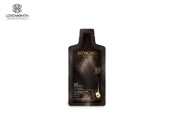 Luz rápida - champô marrom da cor do cabelo, champô suave da tintura de cabelo da fórmula dos saquinhos