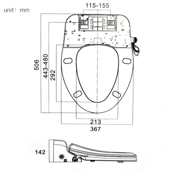 European Standard Easy Clean Electric Bidet Toilet Seat
