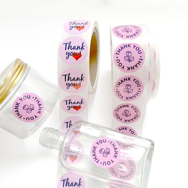 Factory Wholesale Customized Printed Personalized Adhesive Roll Holographic Vinyl Thank You Cup Sticker Label