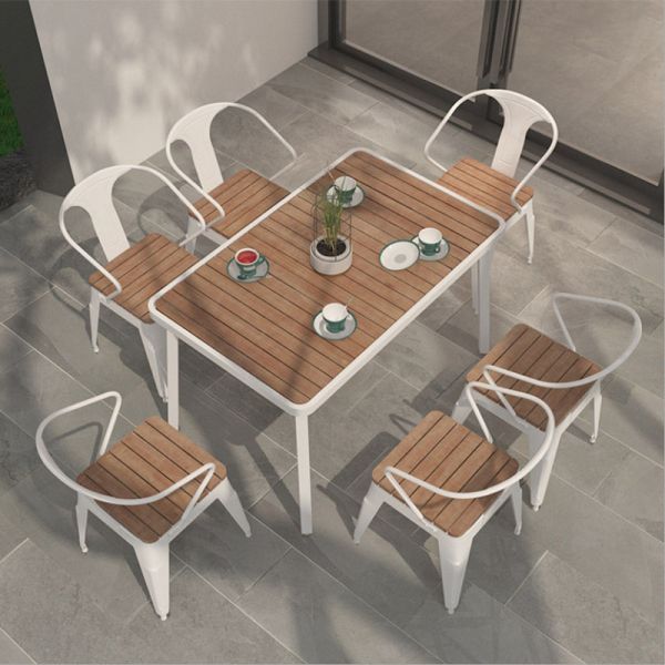 Outdoor Wood Dinning Table and Chair Set in Modern Style for Garden Furniture