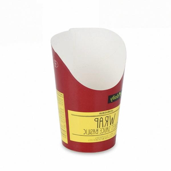 Disposable Paper Food Cup For French Fries Paper French Fries Cup Eco-friendly Customizable