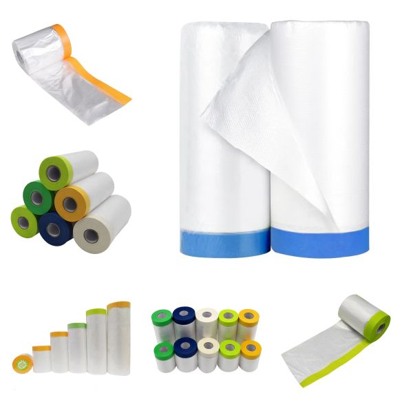 Сложенный Pre связал маскируя фильм тесьмой устранимого PE краски автомобиля маскируя