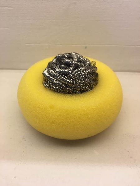 SS410 Stainless Steel Dish Scrubber Sponge , Helical Structure Sponge Scouring Pad