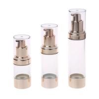 Calidad superior Oro Aluminio 20ml Botella de bomba de plástico sin aire Uso Cuidado de la piel