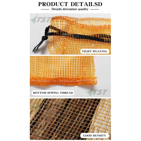 30L 40L 60L 80L  Tubular Mesh Bag With UV Protection For Firewood 