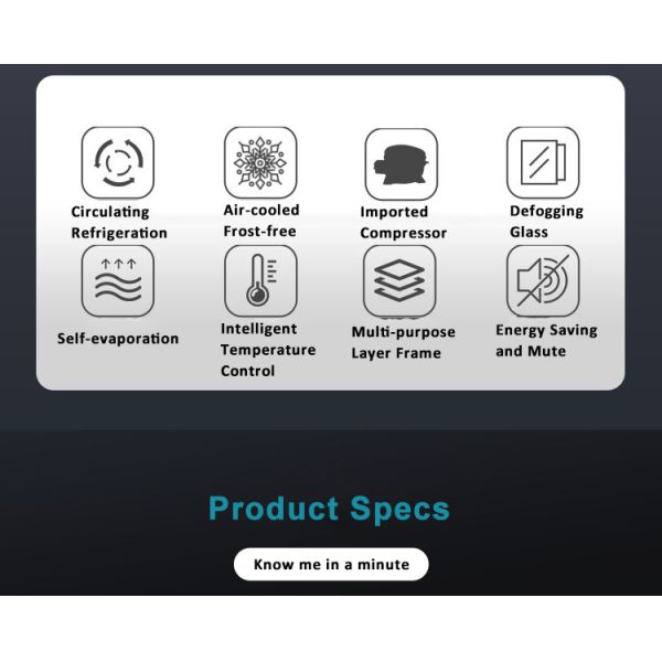 Продвинутые многостеклянные двери дисплейный морозильник с 6 слоев регулируемой полки