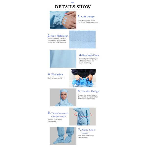 Breathable вспотейте поглощая нижнее белье противостатической чистой чистой комнаты одежды мастерской с капюшоном