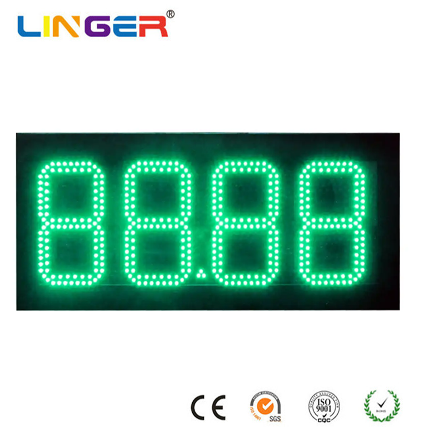 Green / White Gas Station LED Sign High Temperature Spray Finish LED Gas Sign With CNC Cut Housing