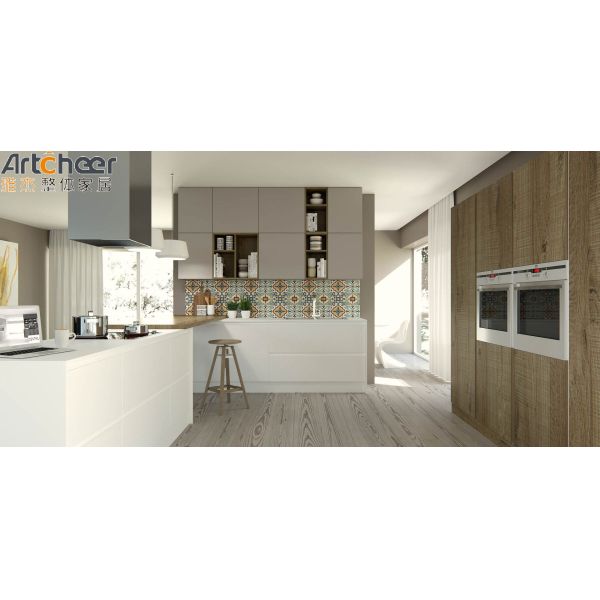 Tamaño personalizado Muebles de cocina de estilo europeo en madera contrachapada con armario modular