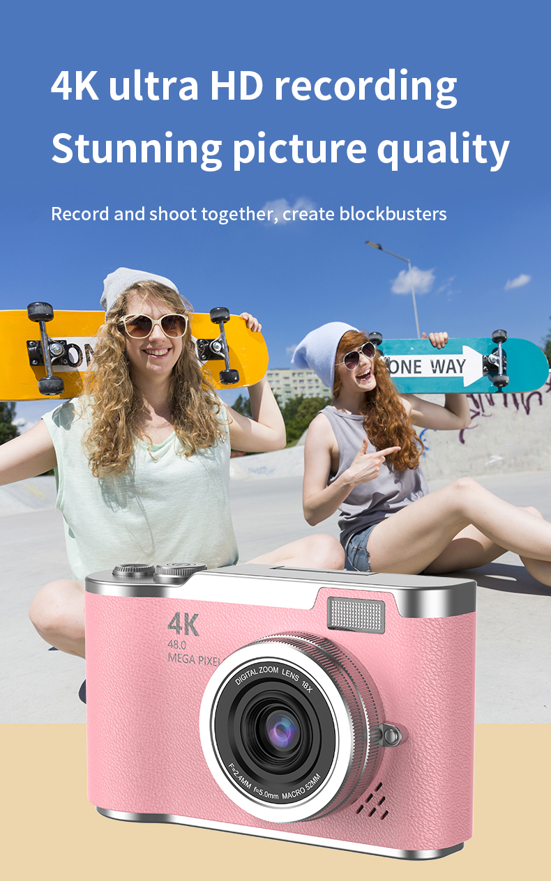 DLC Retro Ccd Digital Camera Ultra-high-definition Flip-cover 4K Ultra-clear Image, Portable for Students and Campus Travel