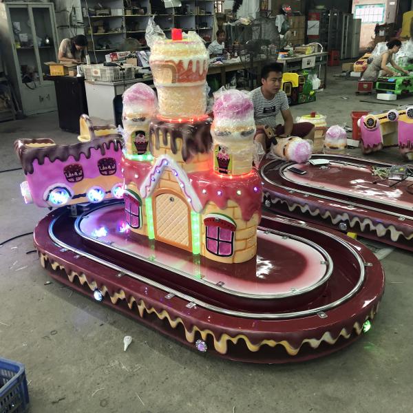 Coin Operated Kids Riding Machine /  Electronic Castle Rotation Train Go Round Carousel