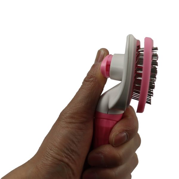 Massaging Shell Shedding Pet Comb Brush Steel Button That Cuts Hair Removal