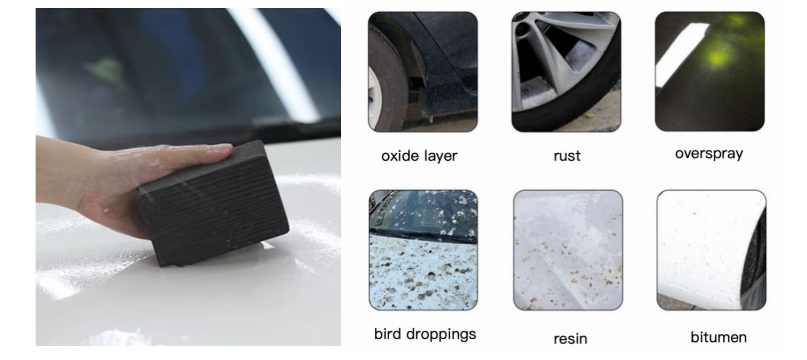 Rectangular Auto Clay Bar Block Sponge Removes Embedded Residues