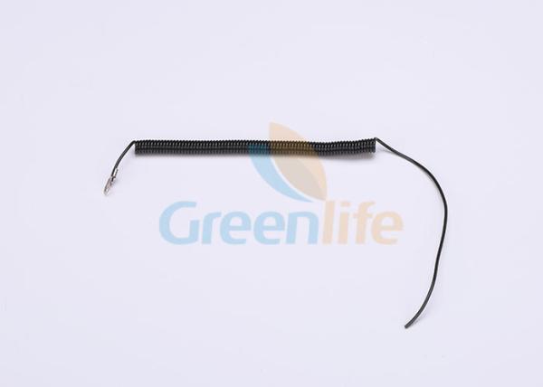 Engineering Coiled Cable Black Soft 1.5 x 150MM length Termiernal One End