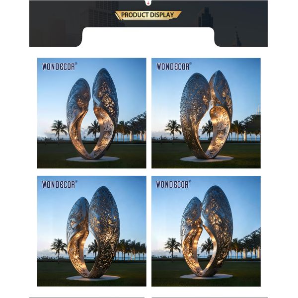 Large Outdoor Stainless Steel Sculpture Lighting Sculpture