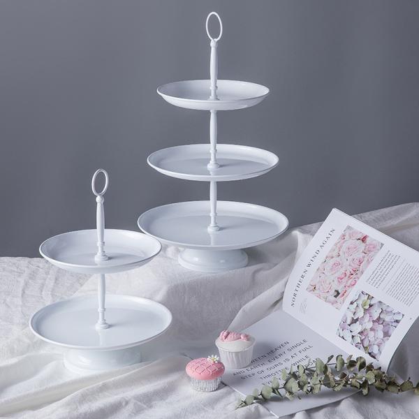 Anti Rust Double Tier 31cm Height Steel Fruit Basket
