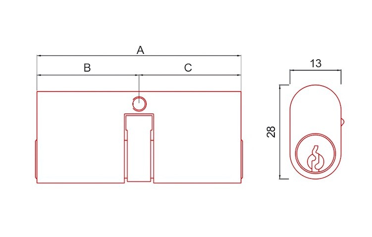 Customized Oval Lock Cylinder 54mm 60mm Small Lock Cylinder Various Colors Available