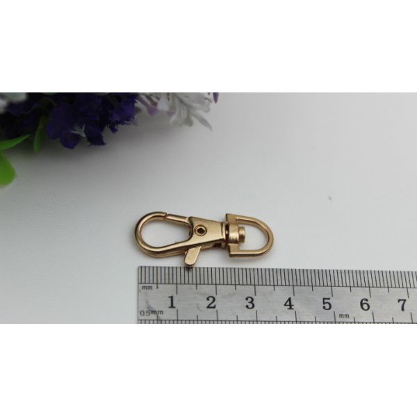 Small zinc alloy metal 10 mm round swivel eye bolt lobster claw snap hook for lanyard